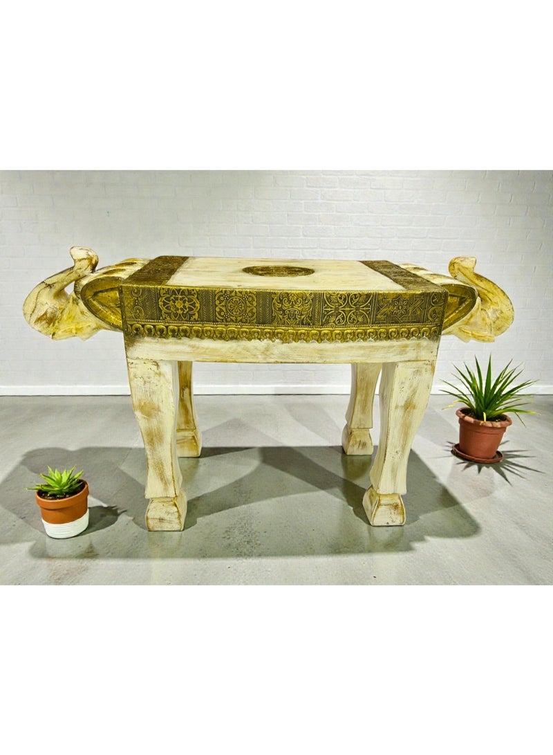 Regium Craft handmade solid wood & Brass banch ,stool & cofee table ,Orignal solid wood . - Image 1